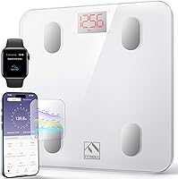 Vista 8 de FITINDEX Báscula inteligente para peso corporal, báscula con IMC, grasa corporal, masa muscular, digital, baño, pesaje, Bluetooth, monitor