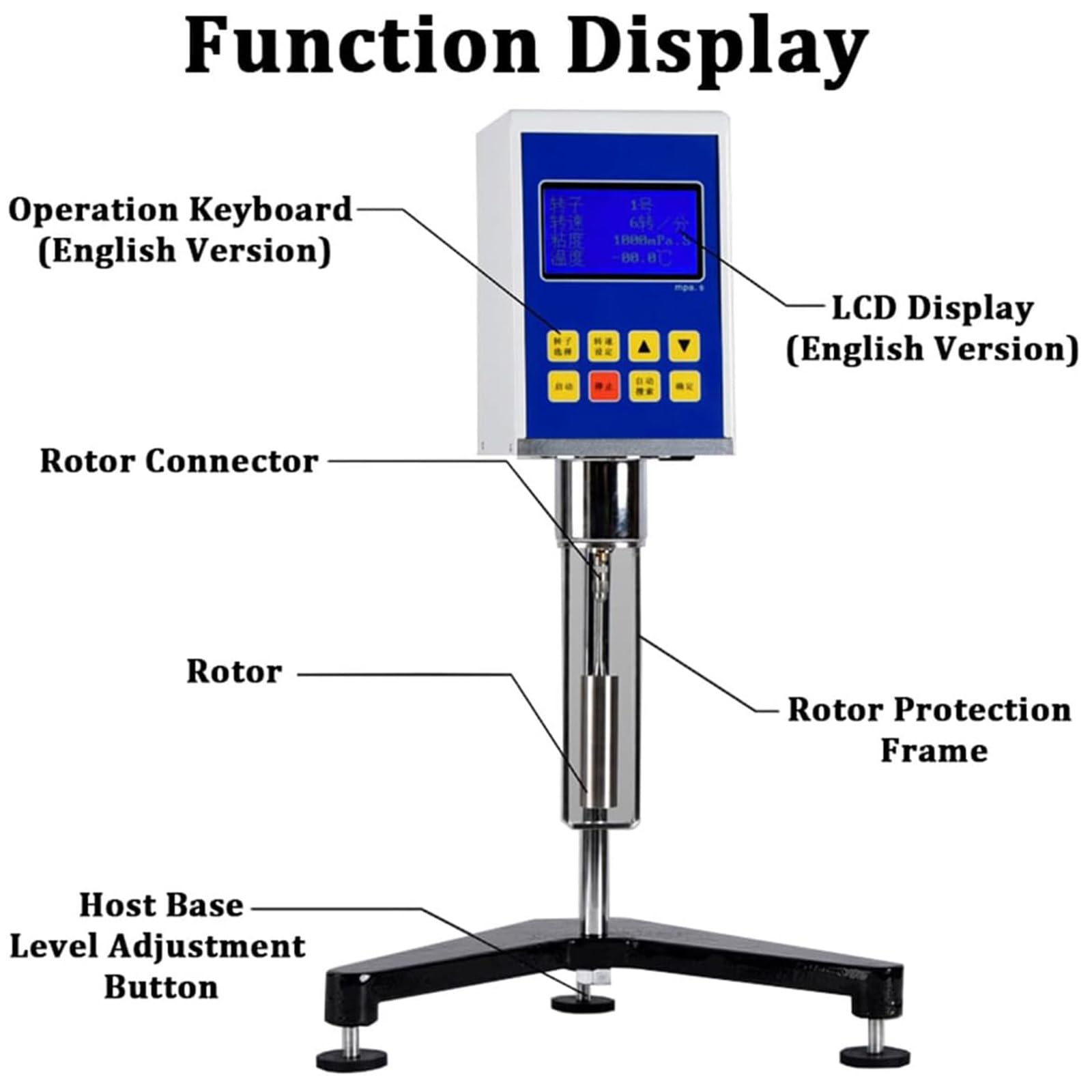 Viscosimetro Rotativo Digitale,Viscosimetri da Laboratorio con 4 Rotori,Misuratore Viscosità,Display LCD,Misuratore Fluidimetro con Accuratezza ±3% per Adesivi per Vernici Grasso,NDJ-9S