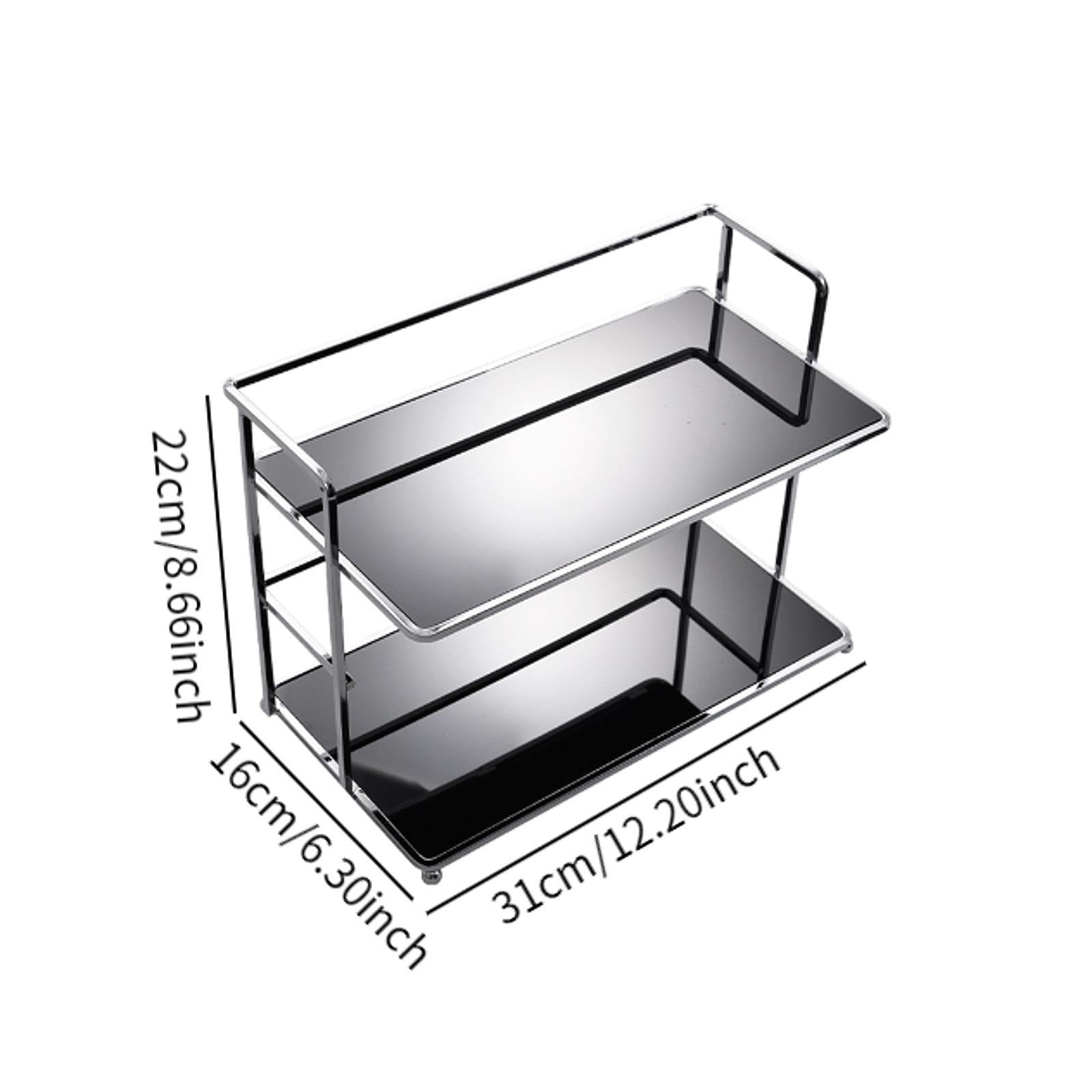 Yajuyi Organizer da Scrivania Portadocumenti Scaffale Bifacciale Porta Cosmetici Mensola Portaoggetti da Tavolo in Acrilico E Metallo Adatto per Studio, Nero