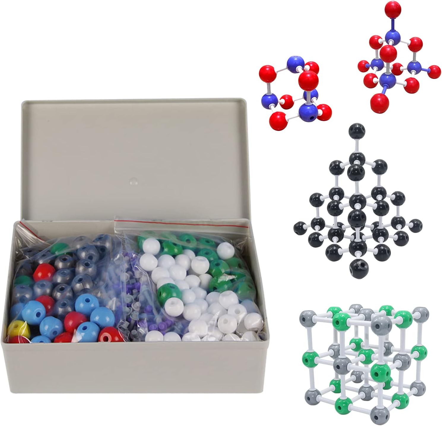 Molecular Model Kit, 444 Pcs Organic and Inorganic Structure Instructional Guide Building Atom Links Set, Educational Teaching Learning Tool for Teachers Students Scientists Chemistry Class