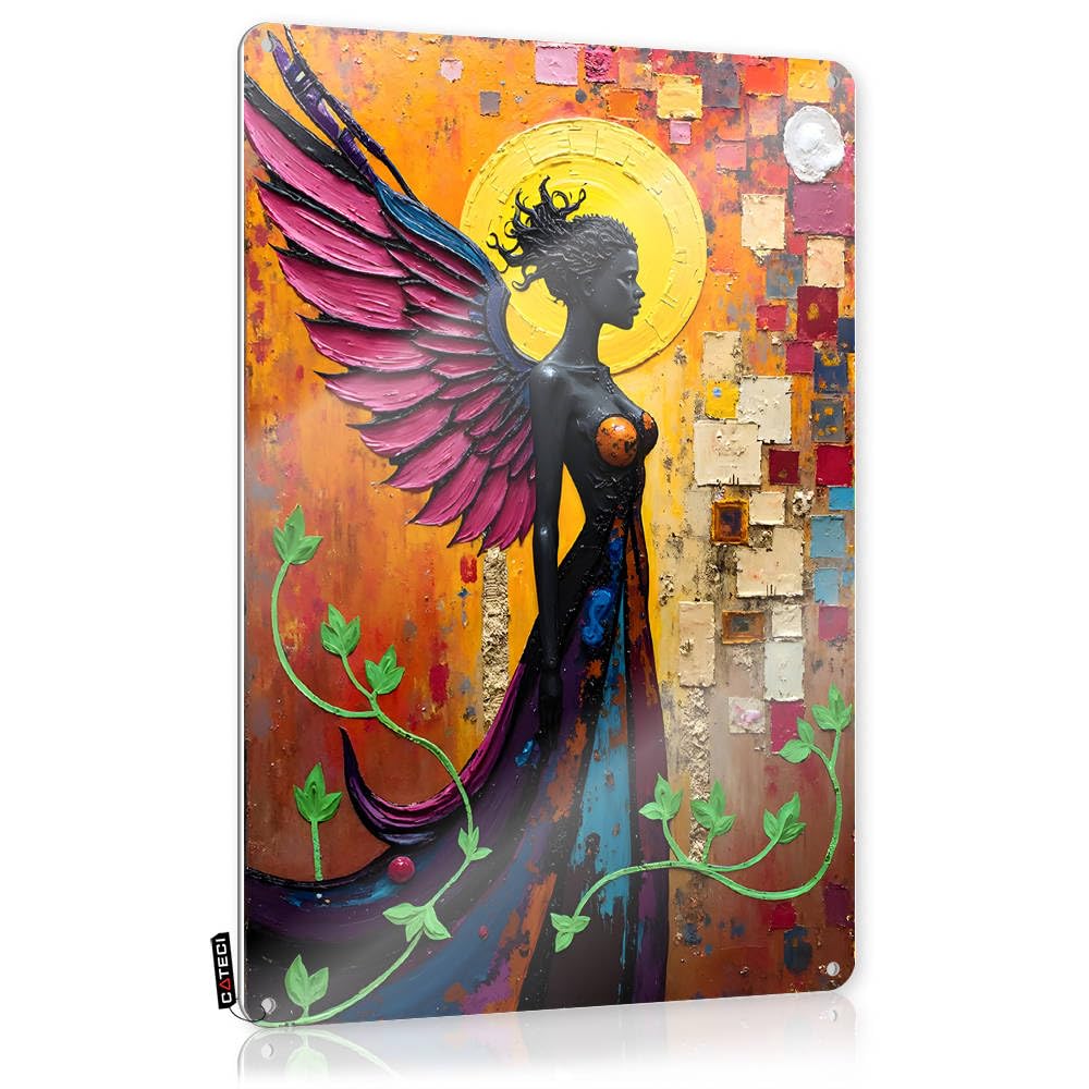 Fzfn Colour Decorations House Accessories For Home Wall Decor | Colorful Angel With Wings And Vine Awesome For Farm Home(30X40cm)