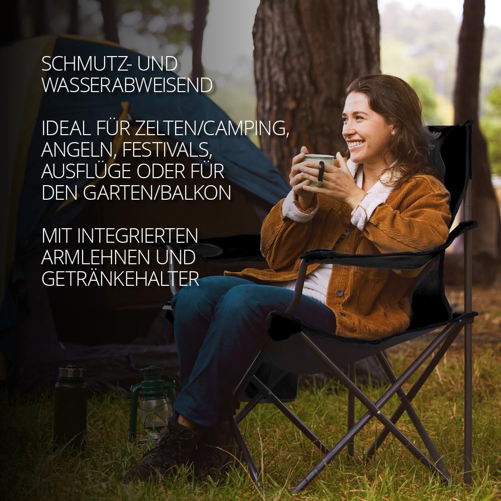 Kirkjubøur® Njörd krzesło kempingowe, składane, outdoorowe, kempingowe, turystyczne, składane (brązowe)
