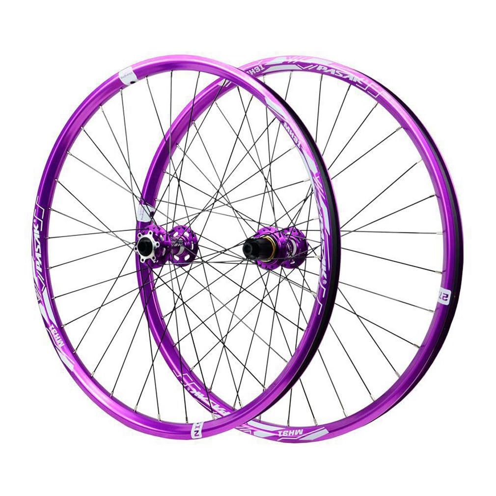 Lsrryd 1 Pair Thru Axle Boost Wheel Set 15 * 110/12 * 148Mm Mountain Bike Wheelset 26/27.5/29Inch Double-Layer Rim 7-12S Disc Brake Front Rear Wheels(27.5" Purple B,)