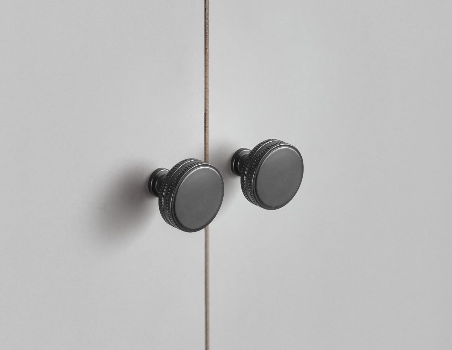 Goo-Ki Matte Black Drawer Knobs Zinc Alloy Kitchen Hardware - 6 Pack Modern Black Single Screw/Hole Bar Cabinet Pulls Handles image 2
