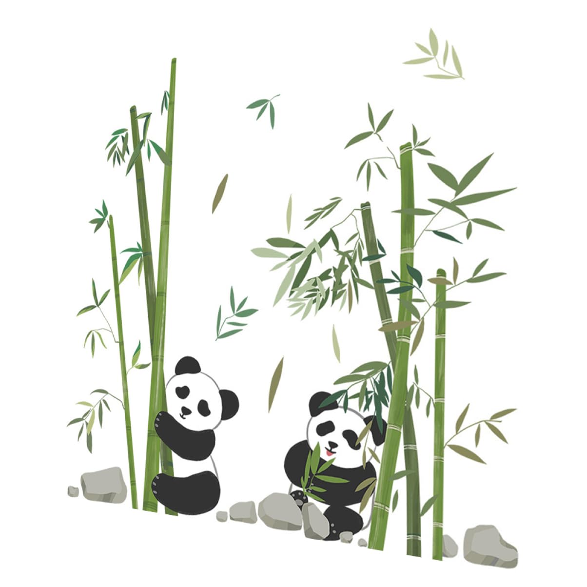 Amosfun 3 Pz Adesivi Murali Panda Arredamento Per La Casa Decalcomanie Per Stanza Dei Bambini Decalcomanie Floreali Per Armadietto Da Muro Di Animali Adesivo Sfondo Muro Pvc