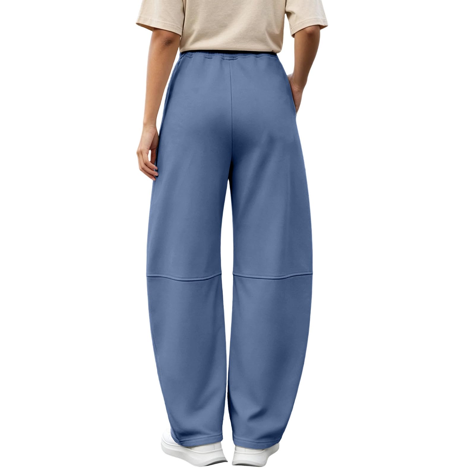Pantaloni Tuta Donna Pantaloni a Gamba Larga con Elastico in Vita Pantalone Jogger con Coulisse Comodi Pantlone Cotone Morbidi Pant Baggy Tinta Unita Pants Lunghi per Allenamento Jogging Fitness