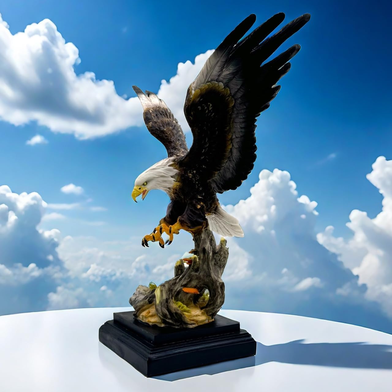 17 Inch Large Eagle Statue Resin Sculpture Frgurine Gift for Home Decor Office Living Room Desktop Display Decorative Decoration