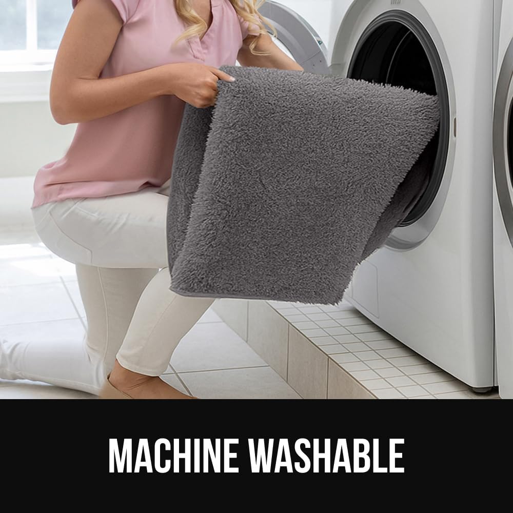 GORILLA GRIP Slip Resistant Soft Washable Stain Resistant Area Rug, 5x7, Plush Thick Carpet for Nursery, Bedroom, Living Room, Non-Shedding Floor Rugs, Kid and Pet Friendly, Baby Home Decor, Dark Gray