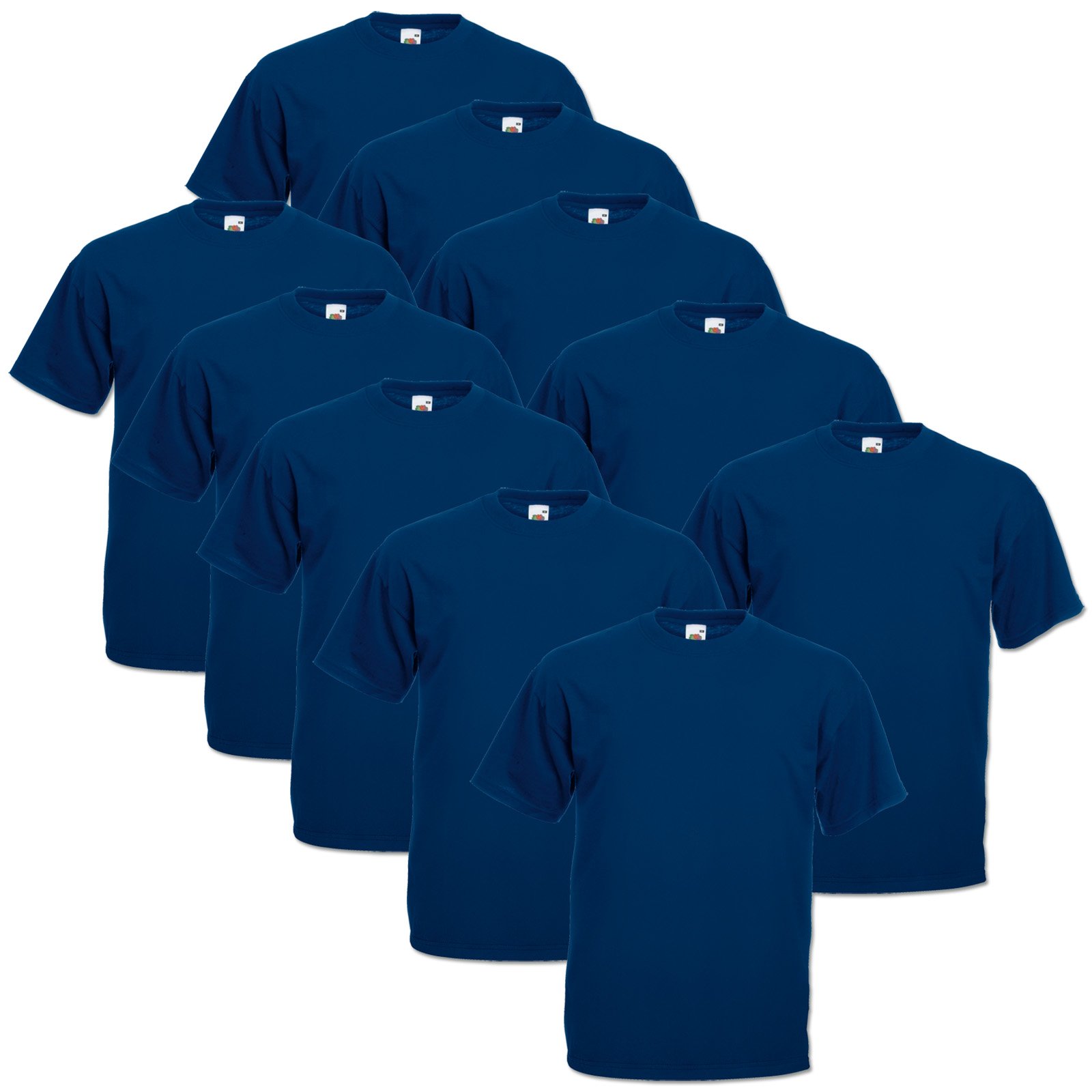 Fruit Of The Loom Herren T-Shirts – 10er Pack, Valueweight, Navy, X-Large, 100% Baumwolle