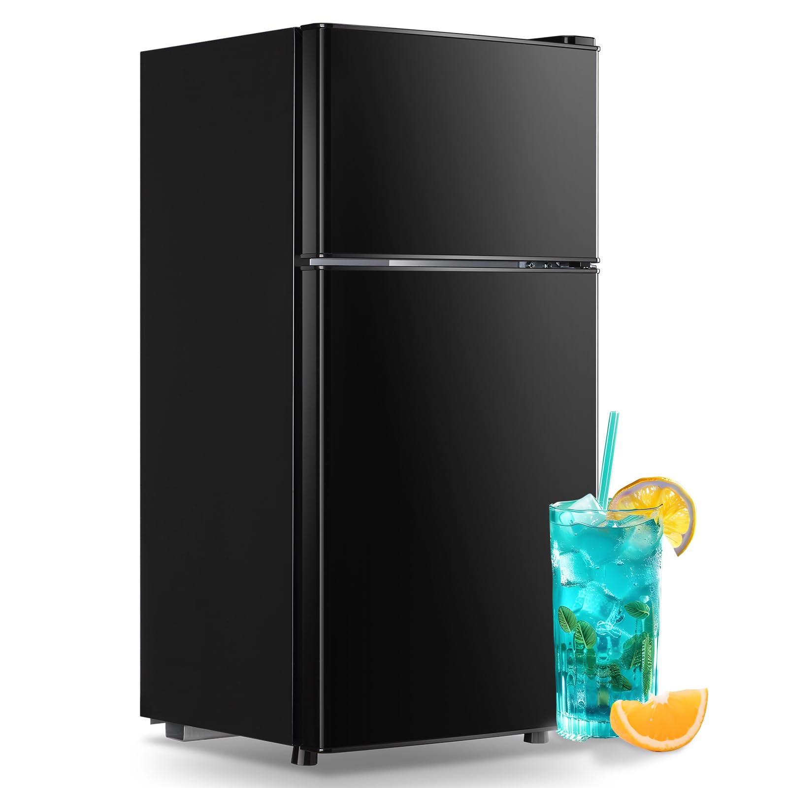 Tacool Mini Fridge With Freezer 2.4 Cu.Ft Mini Refrigerator Freezer Double Doors 7 Modes Temp Suit For Apartment Bedroom Office Black on Fridge.com - View 1