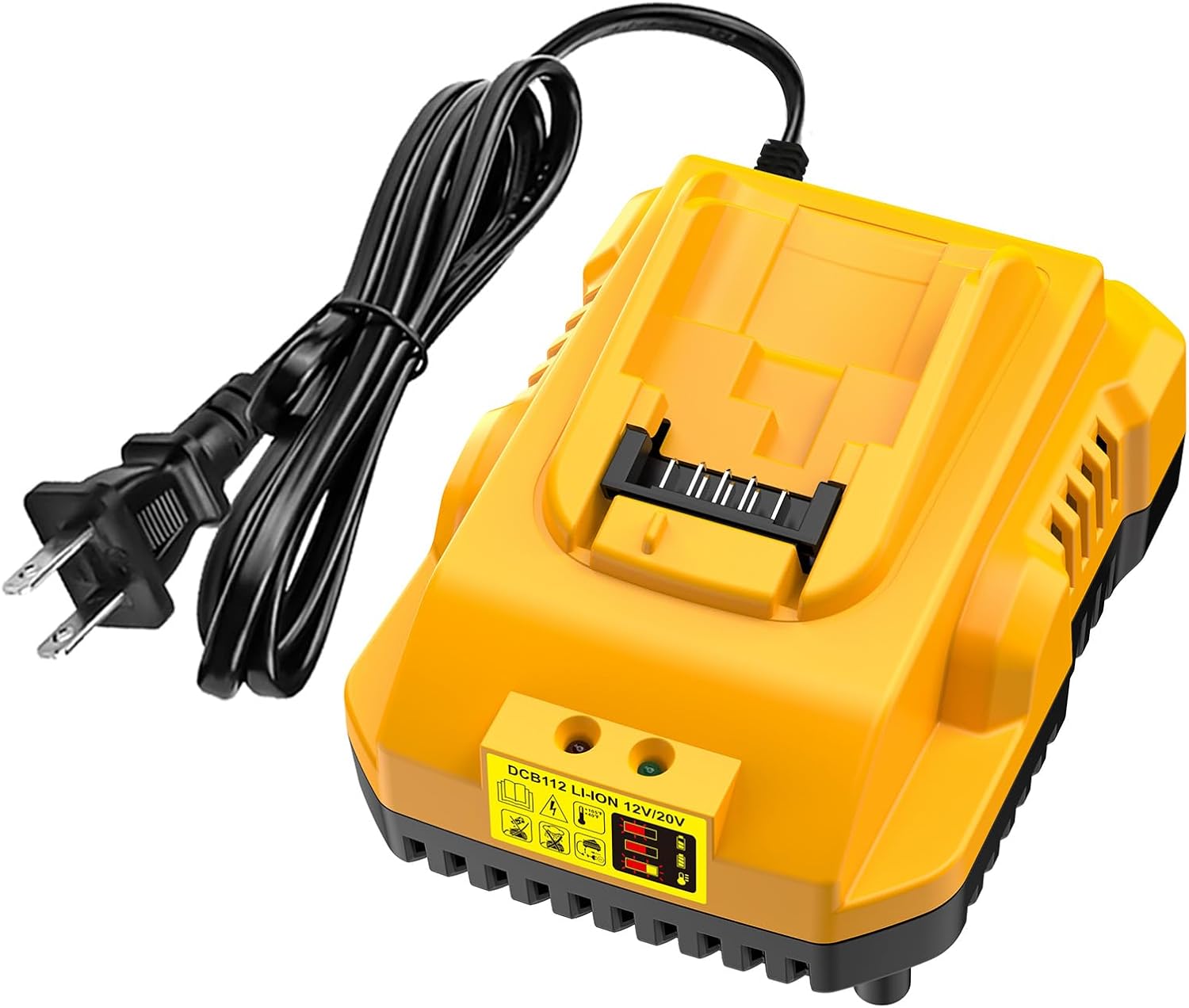 DCB112 20V MAX Battery Charger Replacement for Dewalt Battery Charger, Compatible with Dewalt 12V-20V Battery DCB112-Yellow