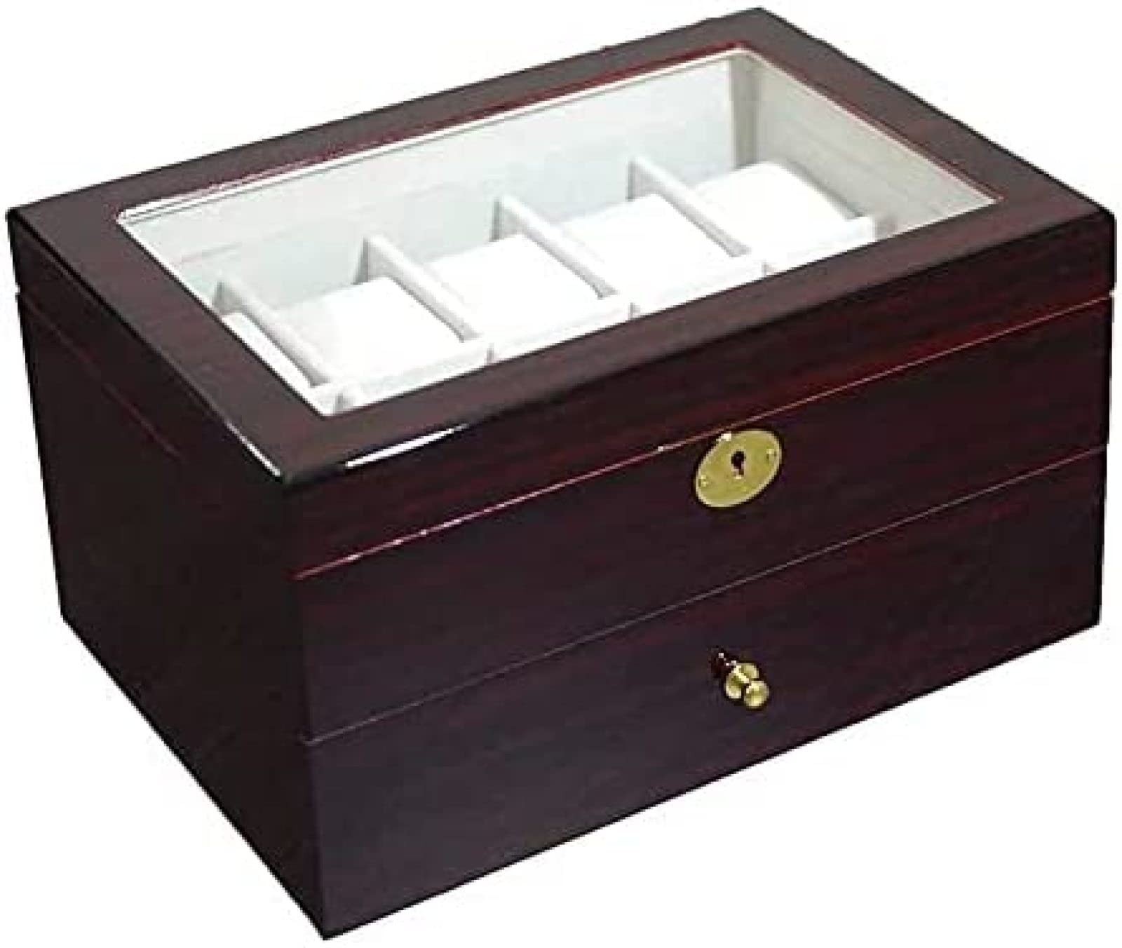 Caja De Almacenamiento De Relojes De Madera De Doble Capa 2 Cajones Para 20 Relojes, Cojines Suaves Extraíbles Para Hombres Mujeres Cajas De Colección Regalo Para Hombres Y Mujeres 234Pintor