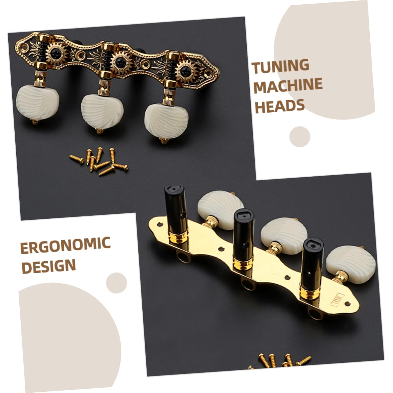 Levemolo 1satz Gitarre Stimmgerät Gitarrenstimmmechaniken Goldene Tuning Pegs Für Akustik Gitarren Präzise Stimmtechnik Für Musiker Aller Niveaus