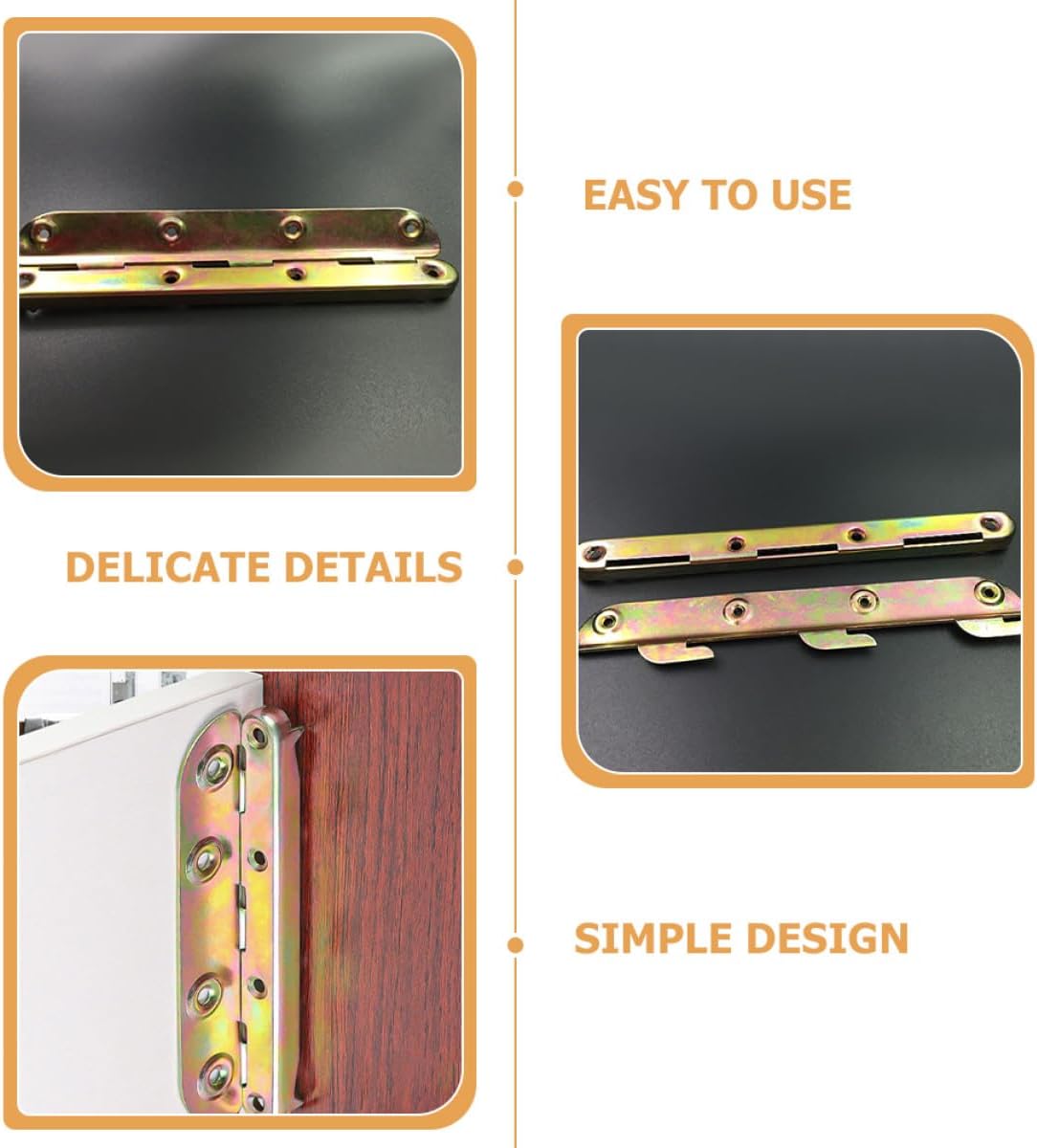 MERRYHAPY 4pcs Heavy Duty Bed Rail Brackets Metal Bed Frame Fasteners Thickened Single Buckle Furniture Hardware Replacement Parts