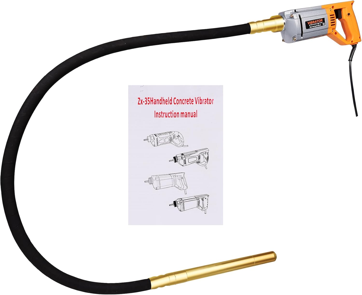 Powerful Concrete Vibrator, 15000VPM Hand Held Concrete Vibrating Tool with 6.6FT Shaft, 1500W Motor for High Efficiency & Easy Use