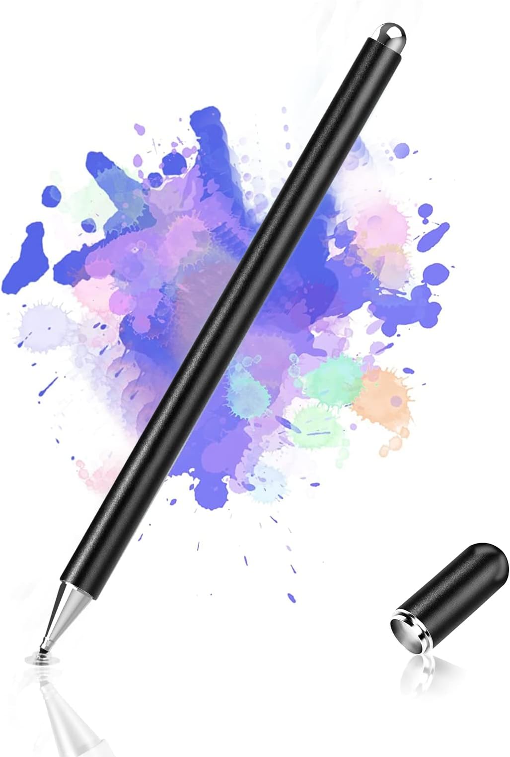 INFOSUN Stylus Pen for iPad，Disc Stylus Pens for Touch Screens, Passive Stylus with Magnetic Cap, Compatible with Apple/iPhone/iPad/Android/Microsoft Tablets and All Passive Touch Screen (Black)