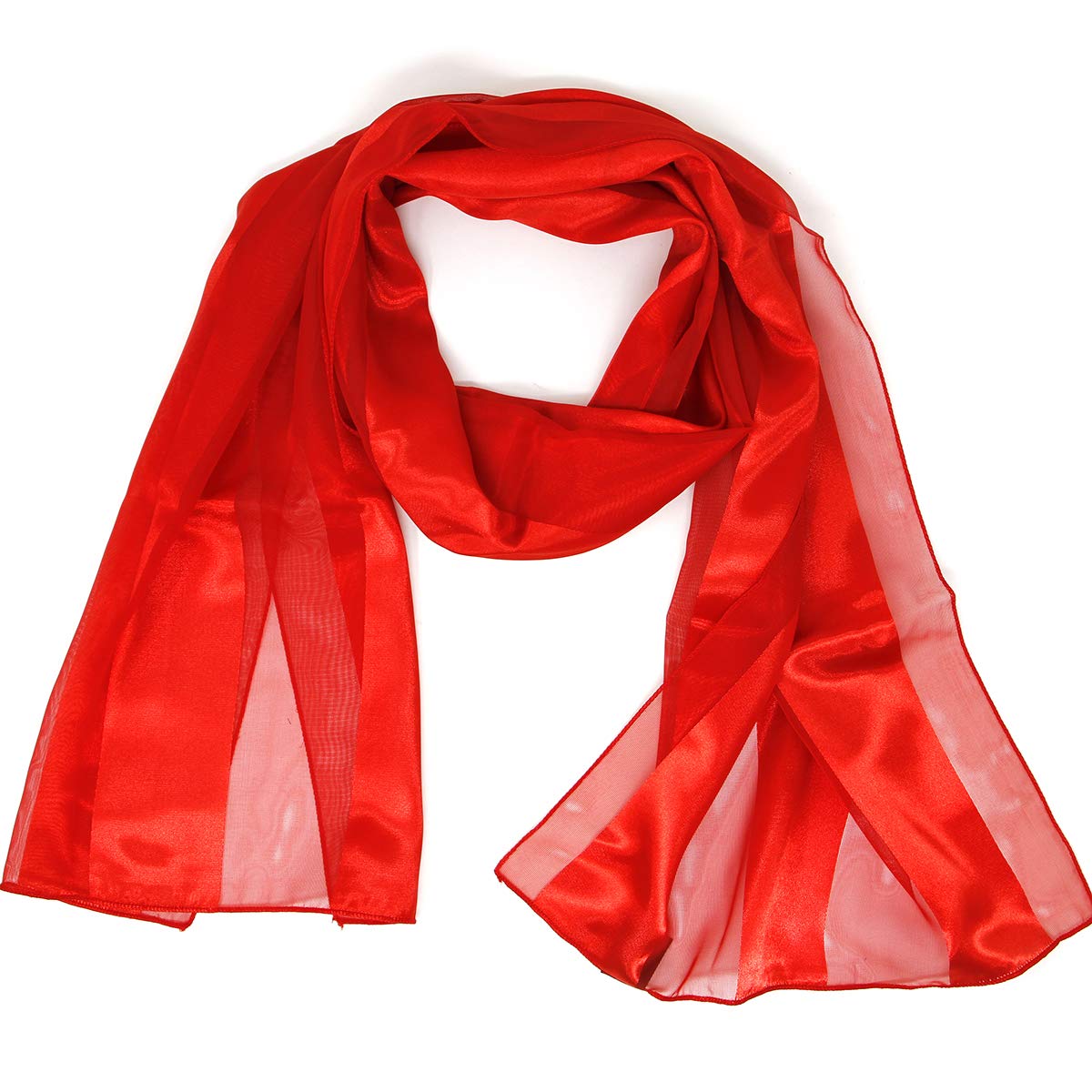 SERENITA Scarfs for women | lightweight soft silky scarves | 60" long satin chiffon stripe solid color neckerchief
