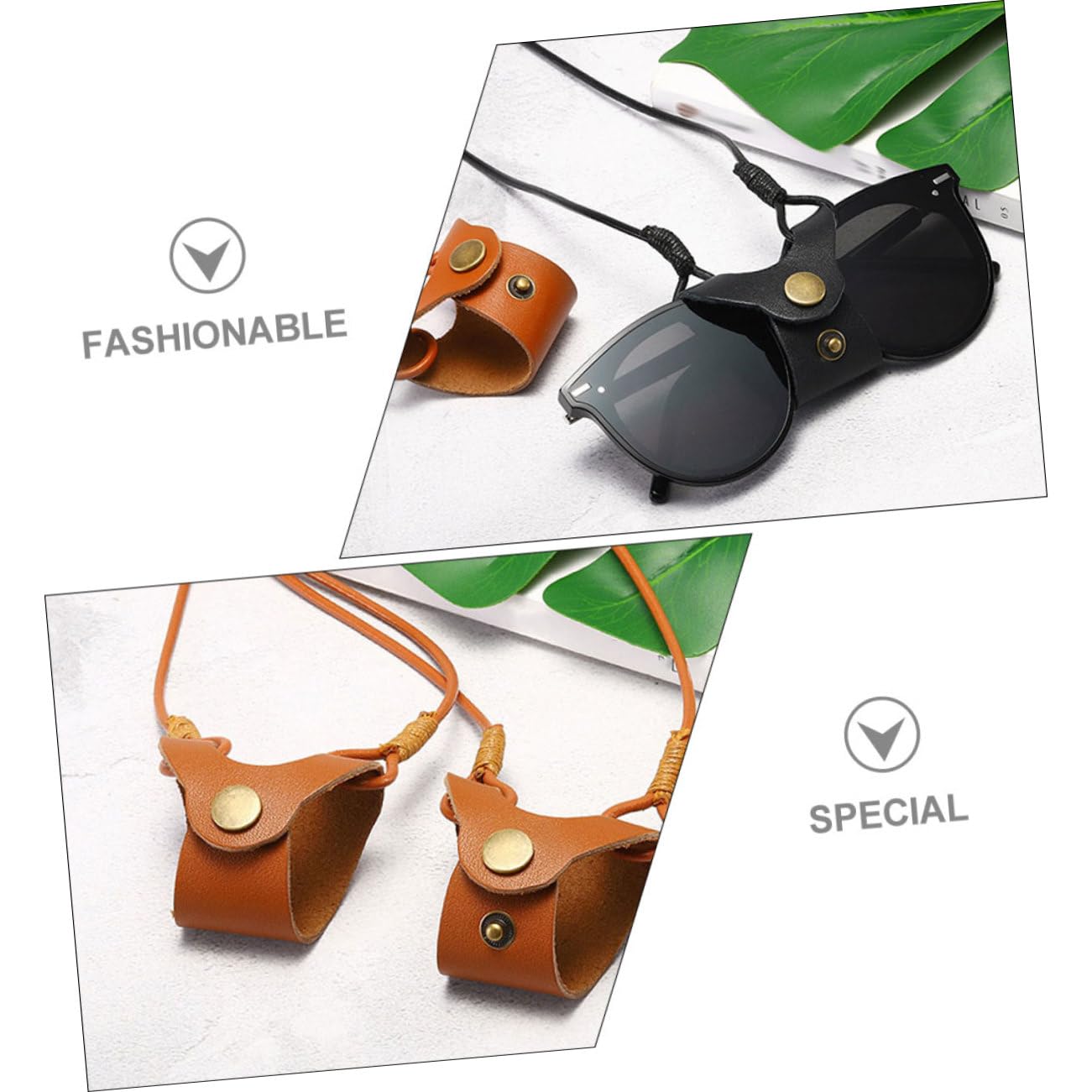 VALICLUD Brillenetui Brillenband Band Glässerset Set Brillenhalter Um Den Hals Brillenhalter Für Damen Brillenhalter Für Den Hals Sonnenbrillenband Kunstleder 2st