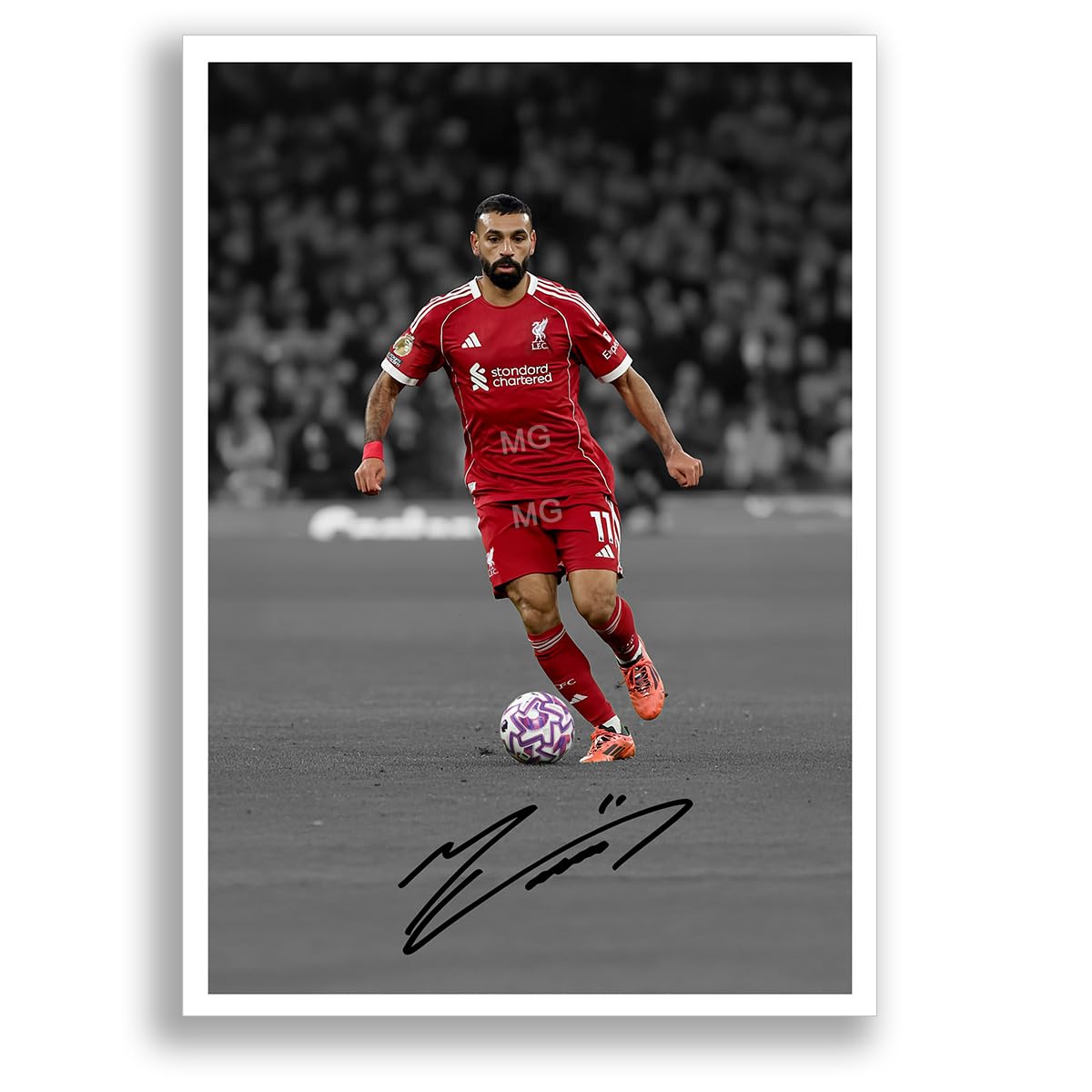 Mohamed Mo Salah Liverpool Signed Photo Poster Print Picture Display Framed Autograph Memorabilia for Football Fans Gift Egypt (A3 Poster Only B+W)