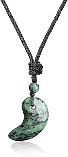 Pendente Unisex Magatama dei Tre Sacri Tesori, Collana regolabile con Ciondolo Giapponese Rubino Zoisite