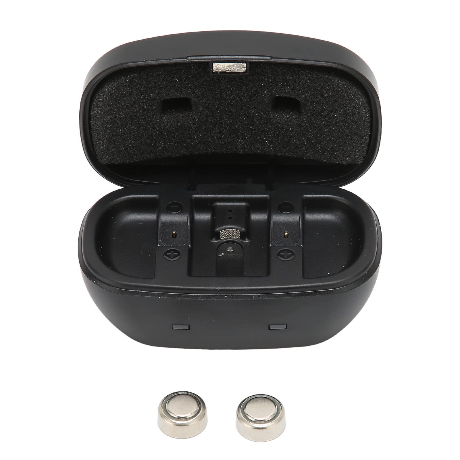 Cryfokt Boîte de Chargement de Piles Bouton A675 Rechargeables par USB, pour Appareils Auditifs, Longue Durée et Portable pour Personnes âgées