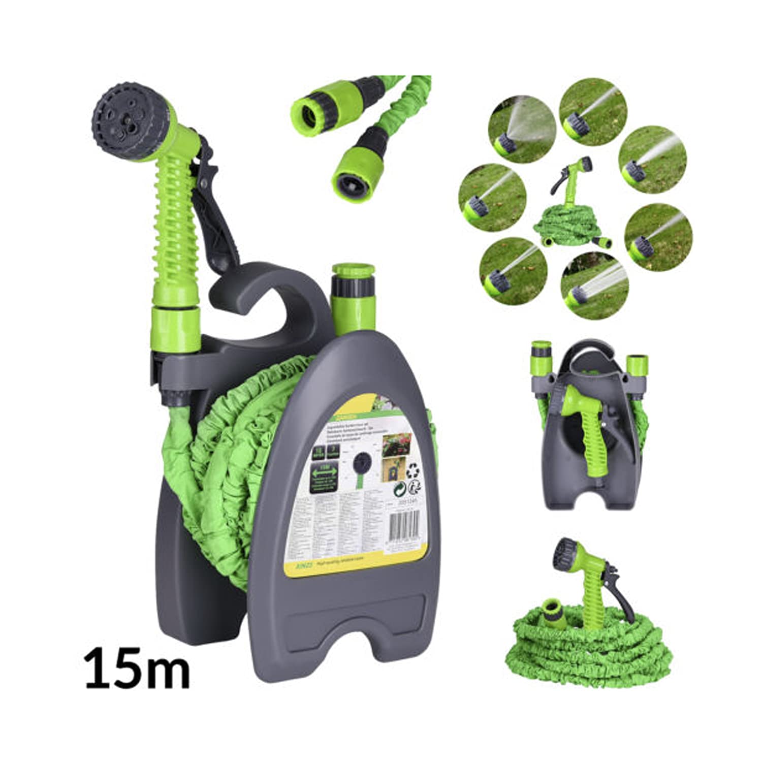 Buy CUQOO Expandable Garden Hose Reel Set 15m Compact Hose Pipe Reel