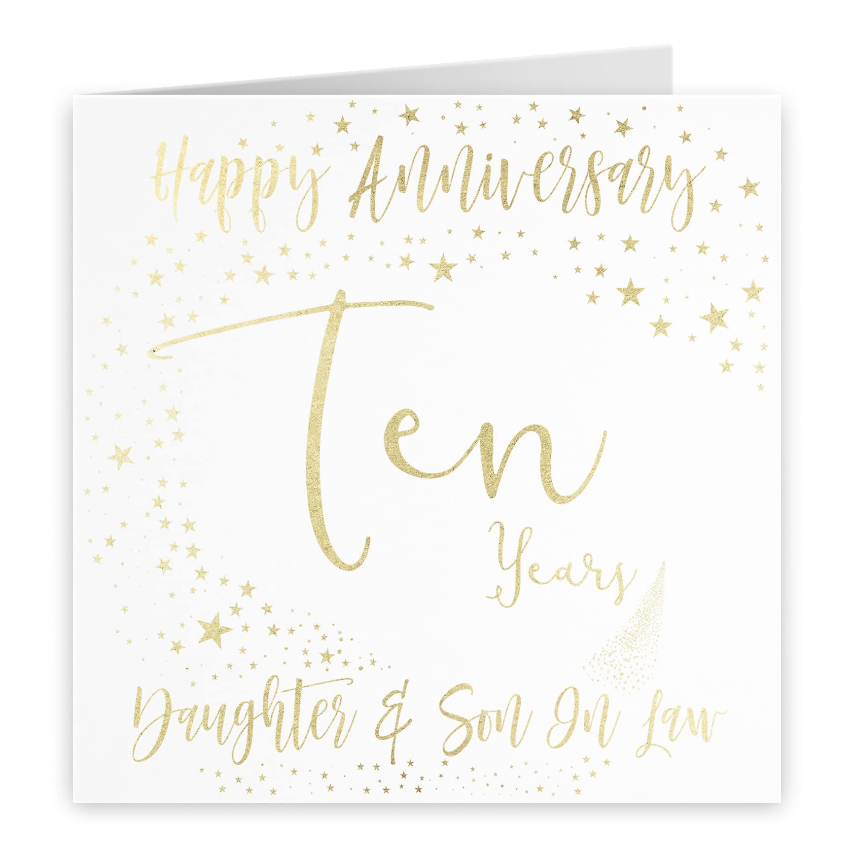 Hunts England – Daughter And Son In Law 10th Anniversary Card – Gold ...
