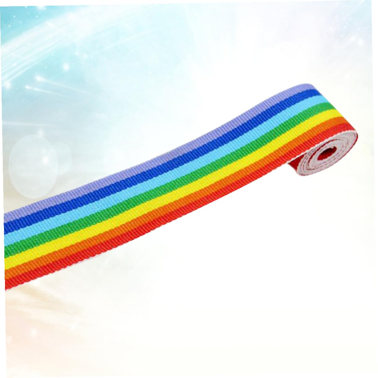 jojofuny 2 Rollen Polyester Regenbogenfarbband Breit Yards Strapazierfähiges Webband mit Buntem Regenbogenmuster als Rucksackriemen für Kleidung und Diy Bastelprojekte