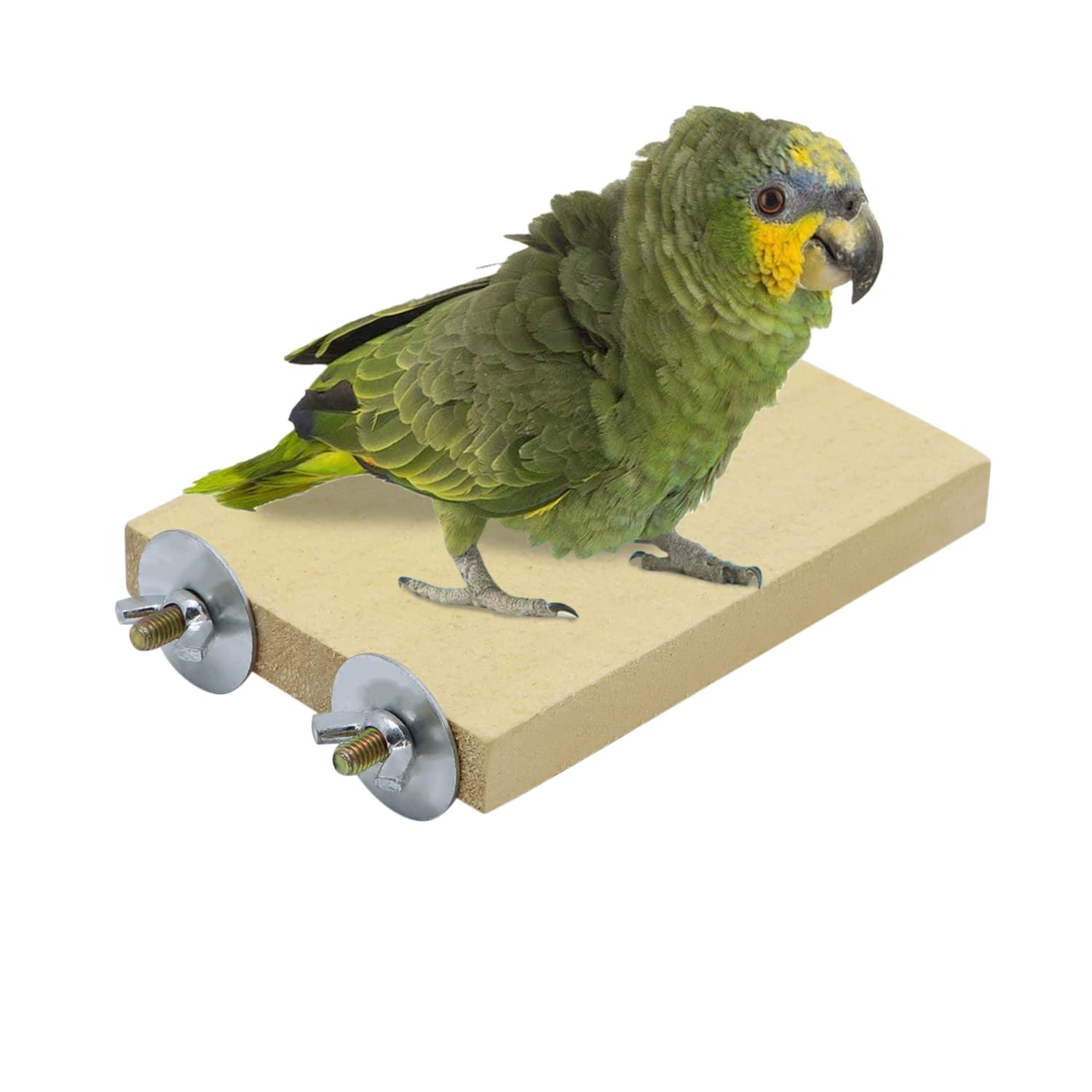 Litewoo Bird Perch Stand Wood Parrot Platform for Cage, B, Yellow