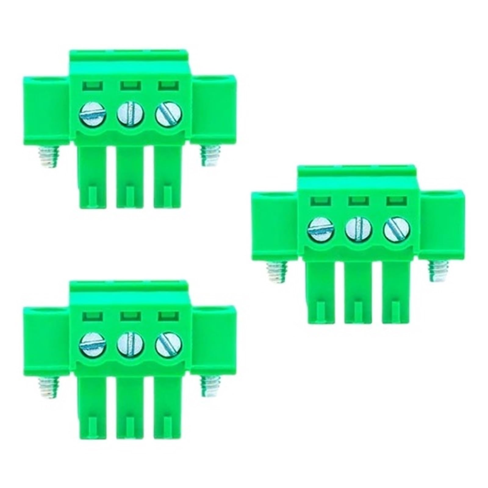 Conector de 3 Polos Verde con Brida giratoria, Bloque de terminales con Conector de Tornillo PCB de 3 Pines, 3,81mm, 8 Uds.