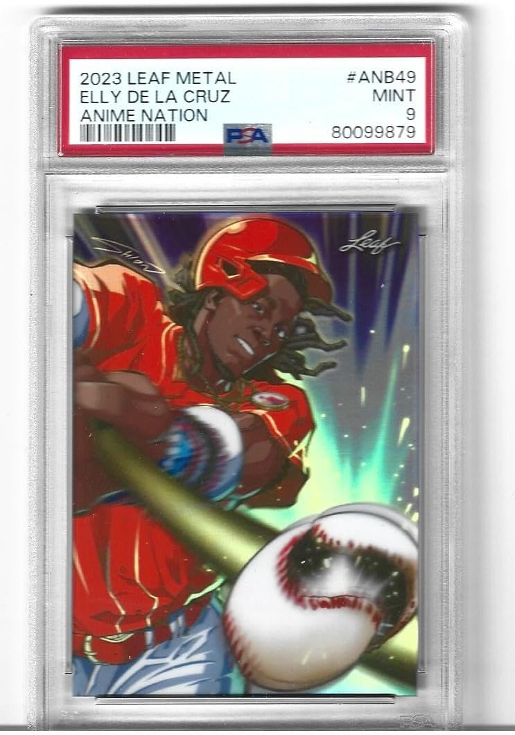 Graded Psa 9 Mint 2023 Leaf Metal Elly De La Cruz Rookie Baseball Card Anime Nation Reds Serial Numbered/1151#ANB-49
