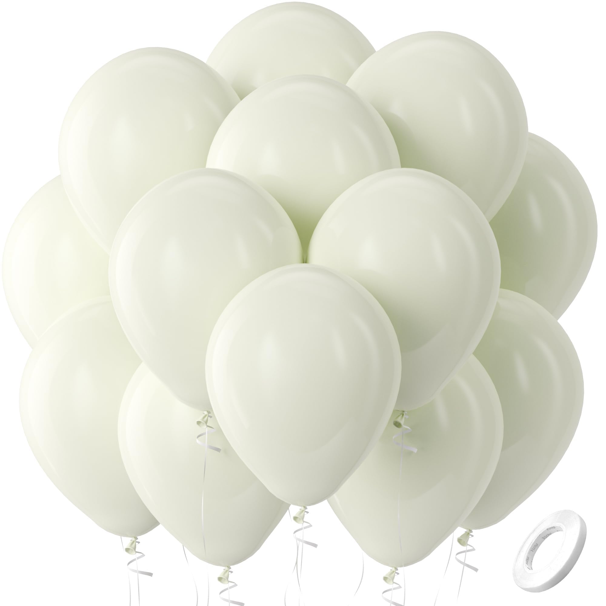Bezente Beige Balloons 100 Pack 12 inch Round Latex Cream Ivory White Balloons for Wedding Birthday Gender Reveal Easter Boho Decorations - main product image