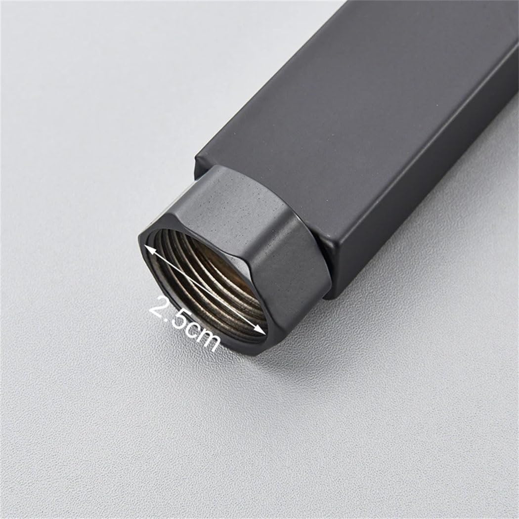 Round/Square 30/40/50CM Extension Tube For Shower Faucet Extra Extend Tube Black White Color Universal Interface Extend Tubes