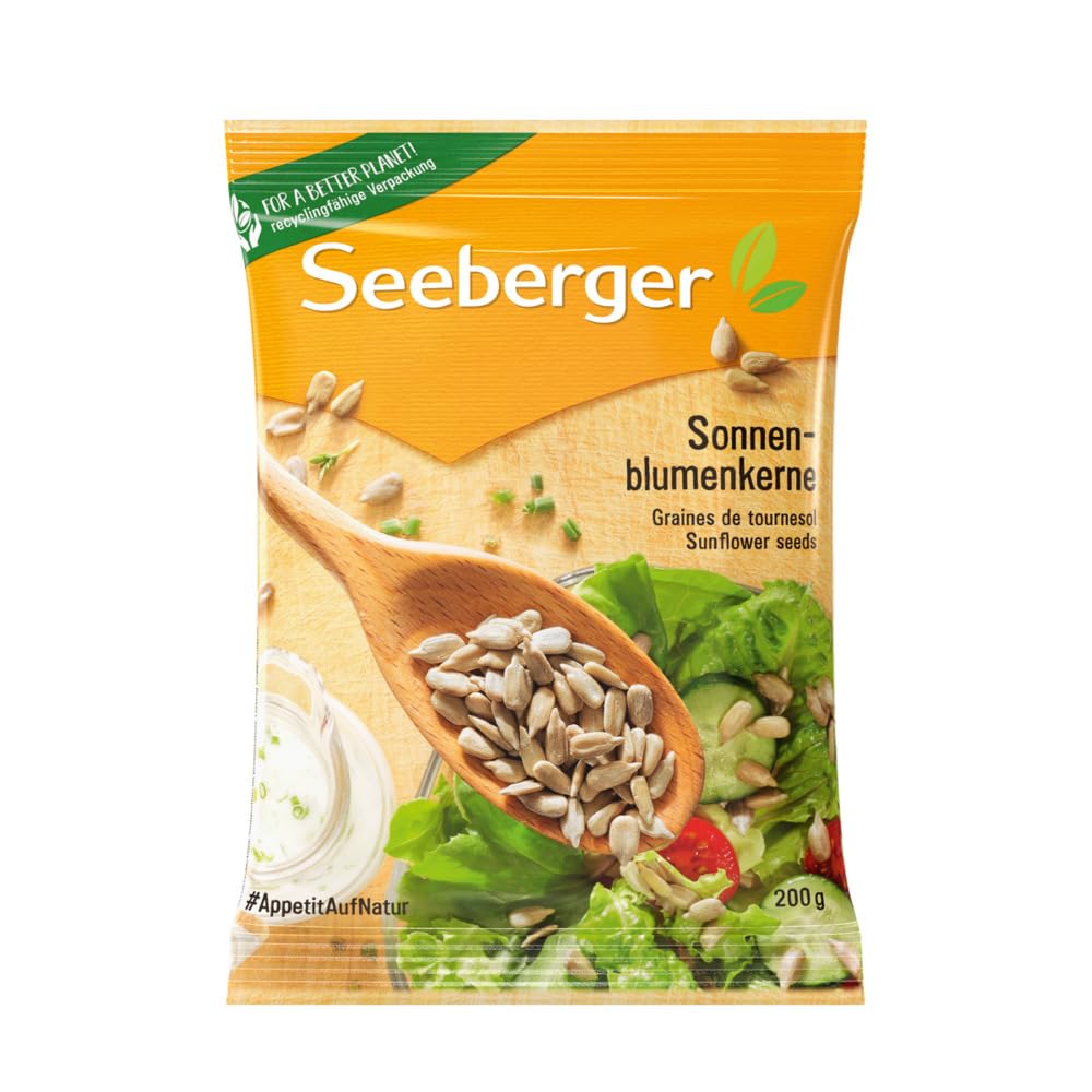 Seeberger Lot de 13 graines de tournesol : noisettes, beurrées et aromatiques de qualité supérieure - Idéal pour la cuisson ou comme garniture, végétalien (13 x 200 g)