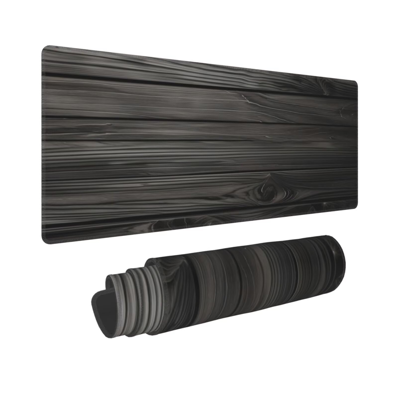 Tappetino Mouse, Tappetino Mouse Gaming Grande XXL 1500x800x3mm Tappetino Scrivania Mouse Pad, Base in Gomma Antiscivolo, Bordi Cuciti, Mousepad per Ufficio e Gaming (Grano di legno nero) R-274