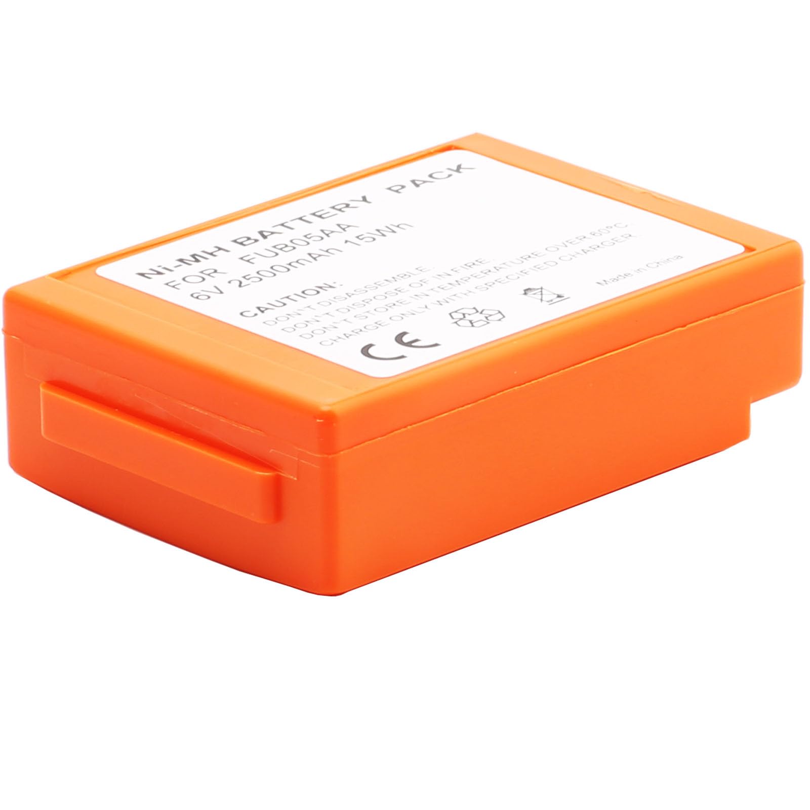 Batteria di ricambio NI-MH da 6 V, 2500 mAh, 15 Wh, per FUB05AA, arancione