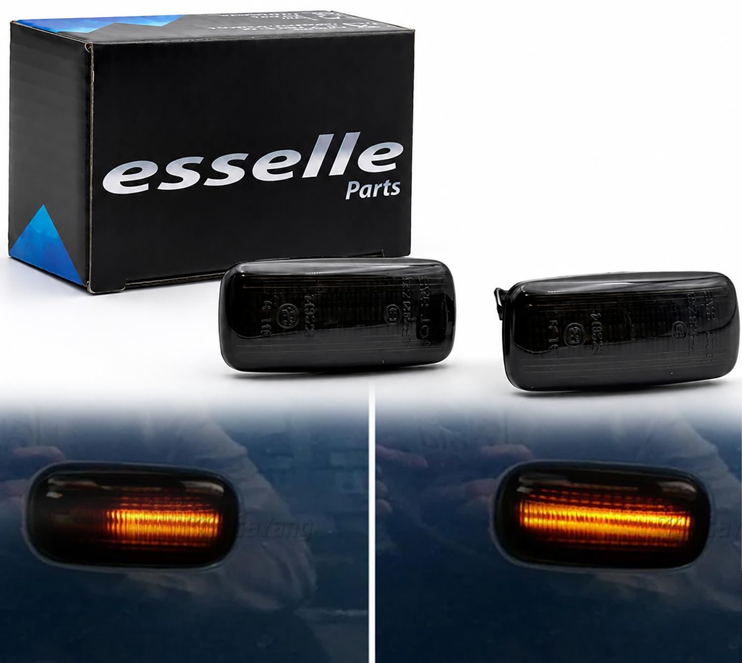 Coppia Frecce Laterali Nero Fumé Progressive Dinamiche A Led per Fiat Freemont, Lancia Flavia, Plug and play Canbus