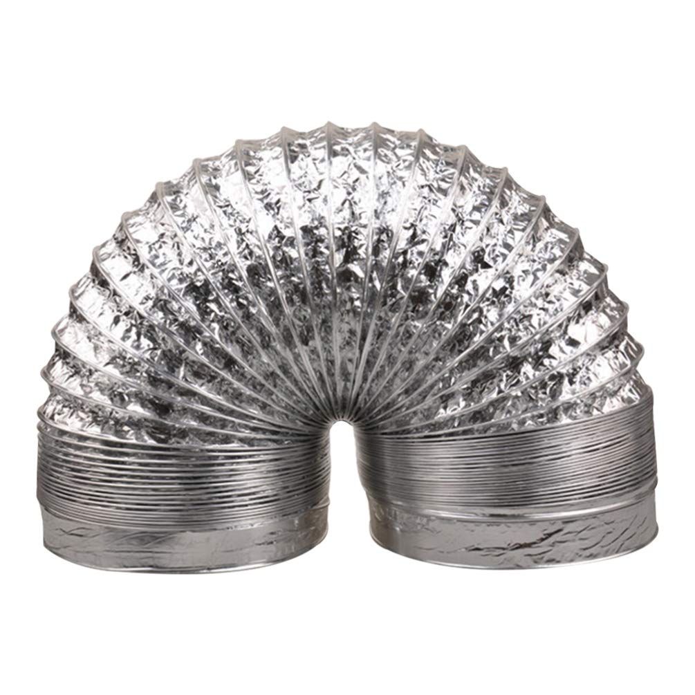 Ultechnovo Silver 79 Inch High Temperature Resistant Foil Pipe 160Mm Ventilation Hose For Hvac Dryer Exhaust Ducting Aluminum Foil Vent Tube