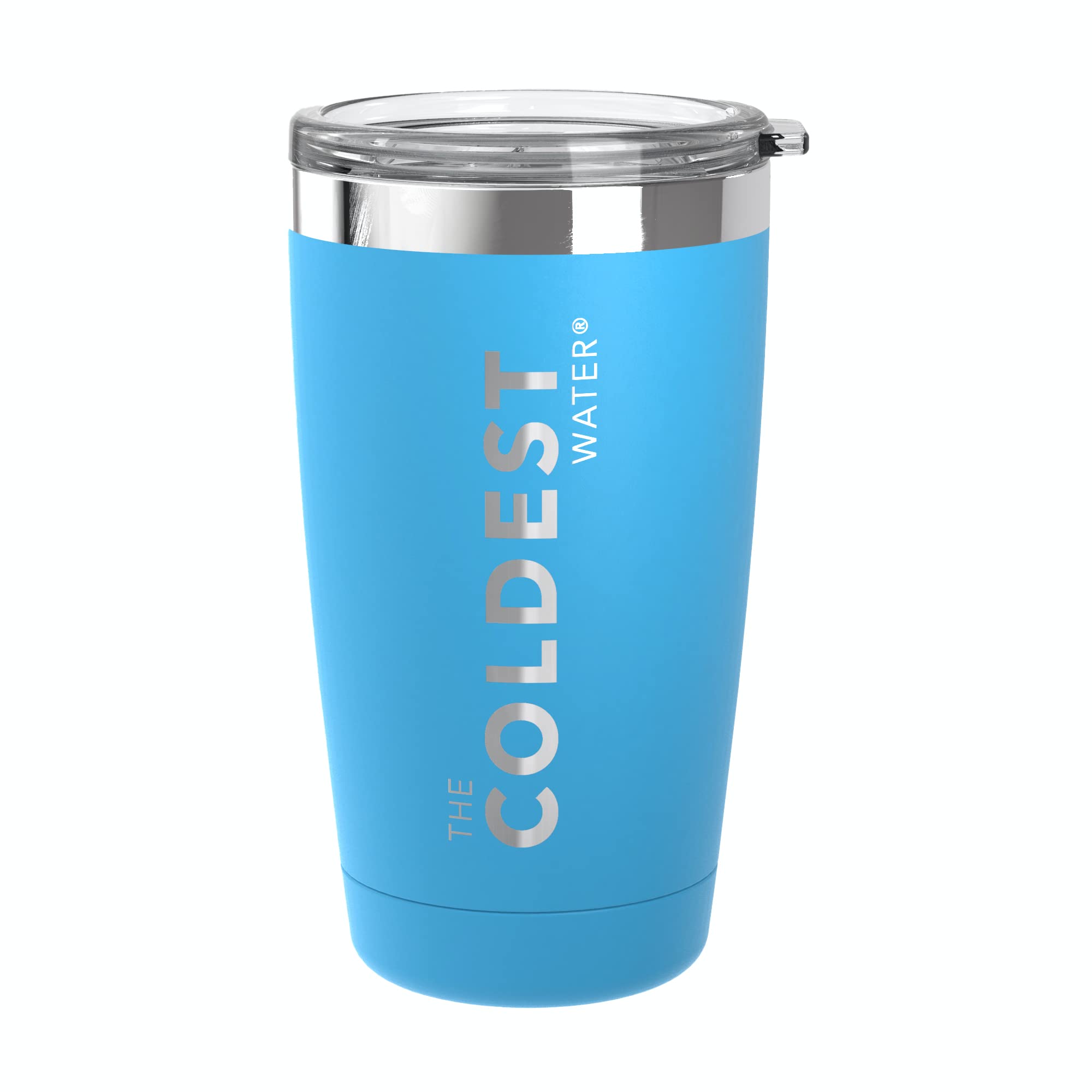 The Coldest Water Tumbler| 24+ Hours Hot and Cold| Leak Proof| FDA Approved| Dual Walled | Vacuum Insulated Thermos Flask Stainless Steel with Sliding Cap Perfect for Office, Travel, Gym (Blue 20OZ)