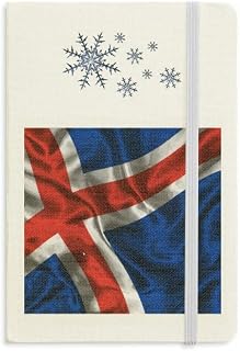 Caderno com textura de seda da Islândia com estampa abstrata e flocos de neve para inverno