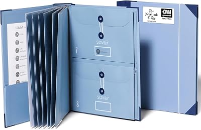 The Folio® Important Document Organizer by Savor | Binder with Guided Labels, Acid-Free File Folder Organizer with 10 Pockets, Document Holder for Home Records, Legal and Medical Papers (Blue)