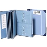 Savor | The Folio™ Document Organizer 2025 Edition | Acid-Free Custom Dyed Cloth-Bound Accordion File Organizer w/ 10 Expandable Pockets | File Folders for Home Organization & Graduation Gift (Blue)