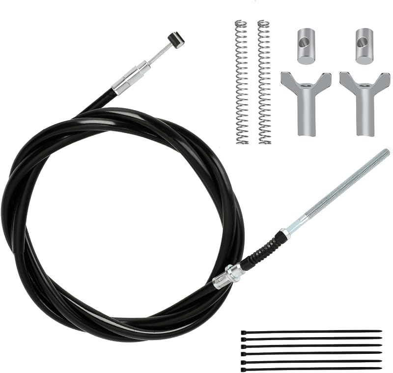 TRX350 Rear Hand Brake Cable Kit Compatible with Fourtrax 300 Rancher 350 400 420 2000-2006 Foreman 400 500 Rubicon 500 ATV Parts, Parking Brake Cable with Rear Brake Adjuster Hardware Kit