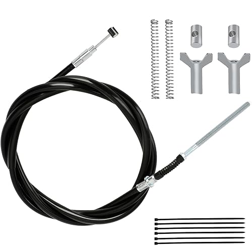 TRX350 Rear Hand Brake Cable Kit Compatible with Fourtrax 300 Rancher 350 400 420 2000-2006 Foreman 400 500 Rubicon 500 ATV Parts, Parking Brake Cable with Rear Brake Adjuster Hardware Kit