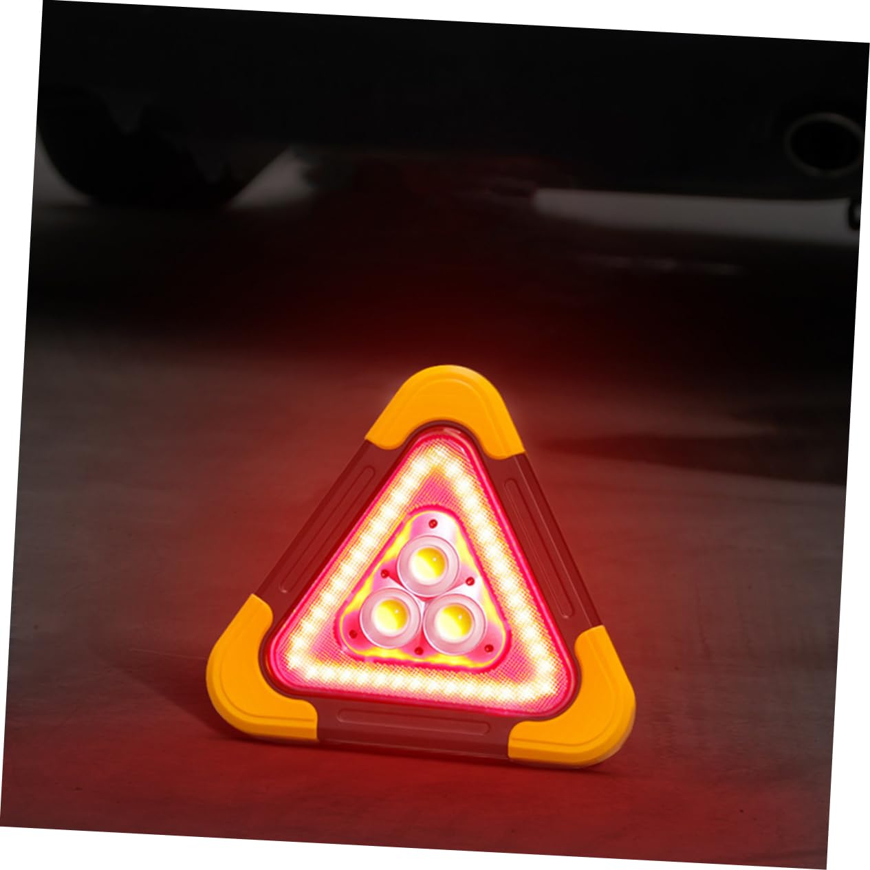 Señal de Advertencia Triangular para Automóvil Luz LED Portátil y Reflectante, Adecuado para Vehículos de Trabajo y Remolques en Asistencia en Carretera