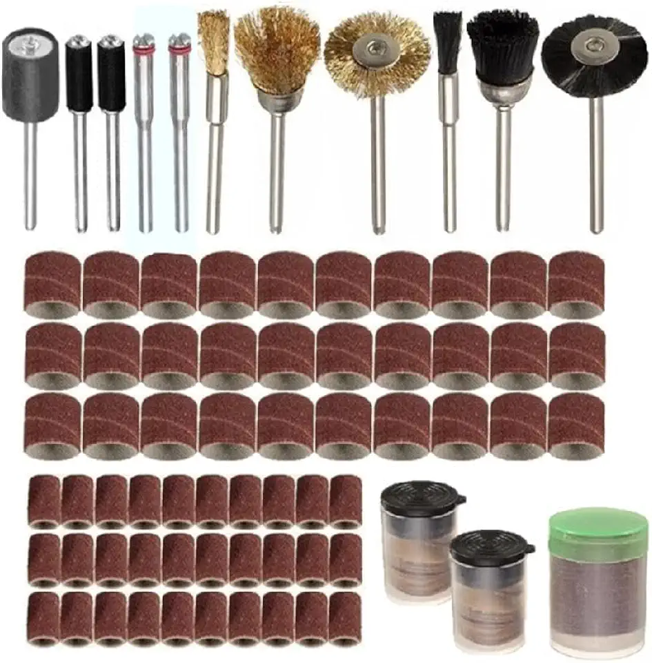 Kit com 150 Peças Micro Retífica Lixas Discos Escovas Hastes Kadosh Digital