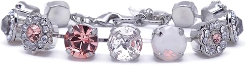 Miniatura 4 de Mariana Bailando en la luz de la luna Pulsera Silvertone Champange Moonlight White Crystal Mosaic 1160, cristal