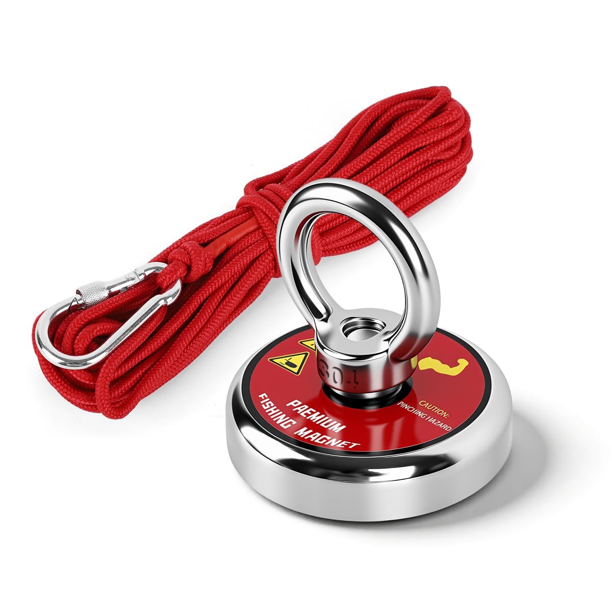 Serplex® MagStar Neodymium Fishing Magnet for Magnet Fishing with 75kg Pull Force - 48mm Diameter Salvage Magnet Equipped with 10m Rope & Carabiner for River Treasure Recovery and Metal Retrieval-image-12