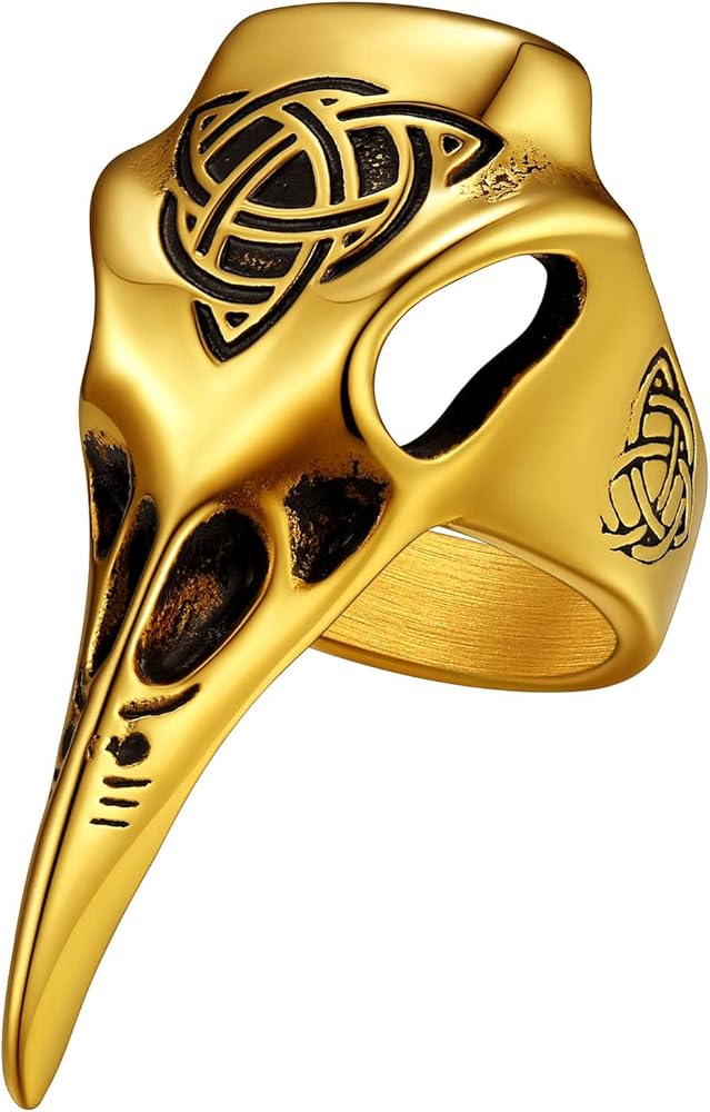 Amazon | Richsteel ゴールド リング メンズ カラス 指輪 ステンレス