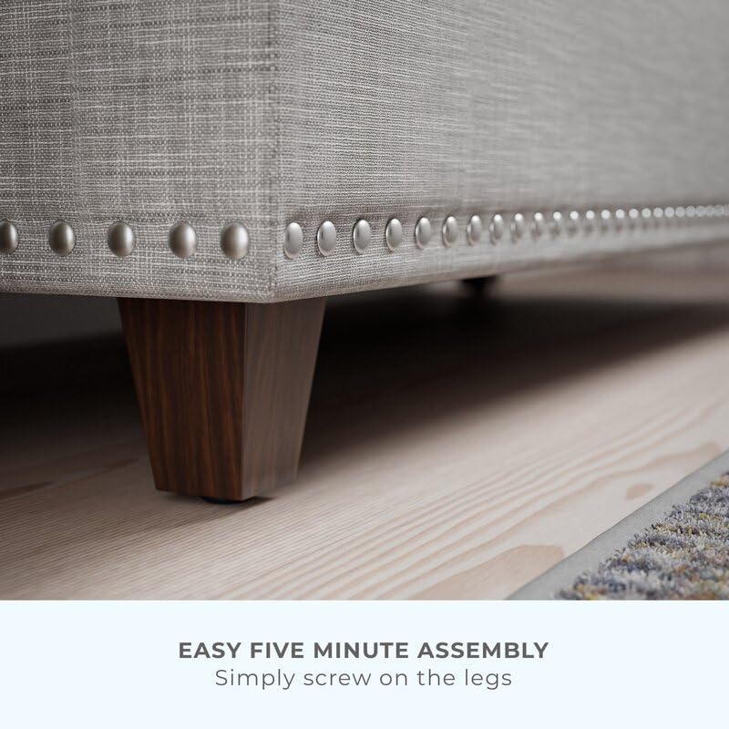 Image of Faux Leather wih Versatile Footstool and Hidden Storage Sofa Bench Couch Ottoman Bench for Living Room Bedroom Office